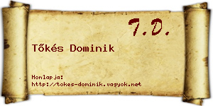 Tőkés Dominik névjegykártya